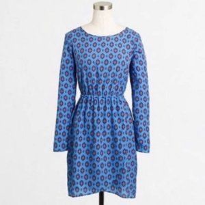 J. Crew Blue Medallion Print Tulip Hem Dress